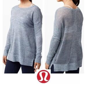Lululemon Well Being linen blend sweater.
Size XL. EUC, light blue.